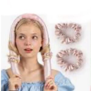 Satin Heatless curler - 4 pieces - satin pink